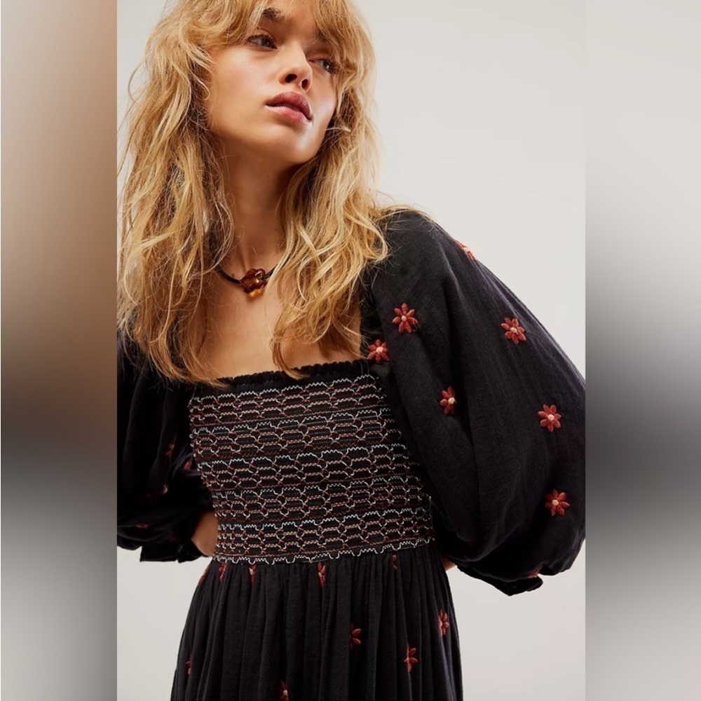Free People Dahlia Embroidered Maxi Dress Size XS NWT - Picture 4 of 15